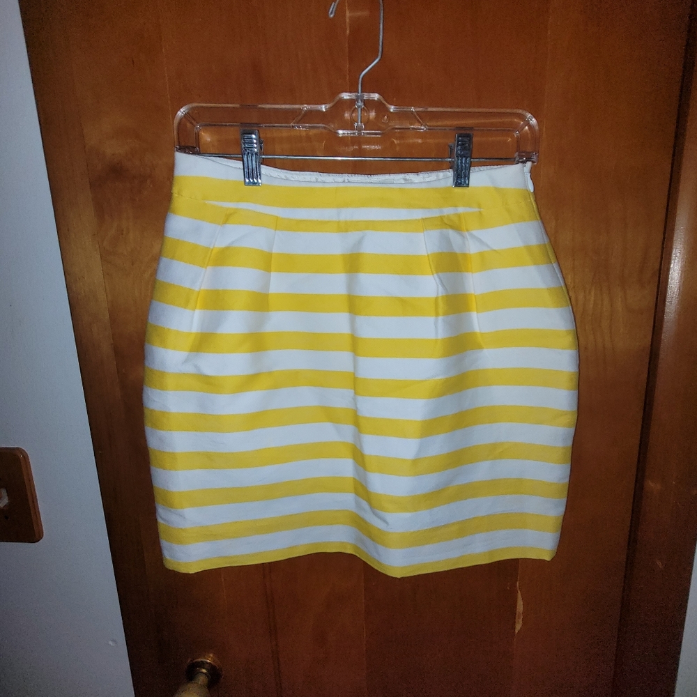Kate Spade Yellow and White Stripe Skirt